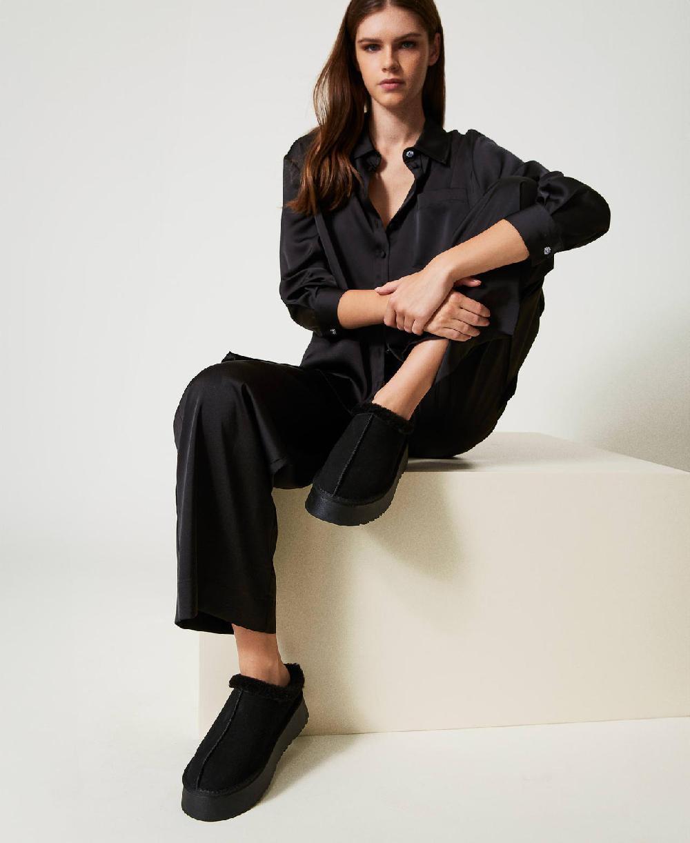 Scee by twin set Scarpe sabot con faux fur