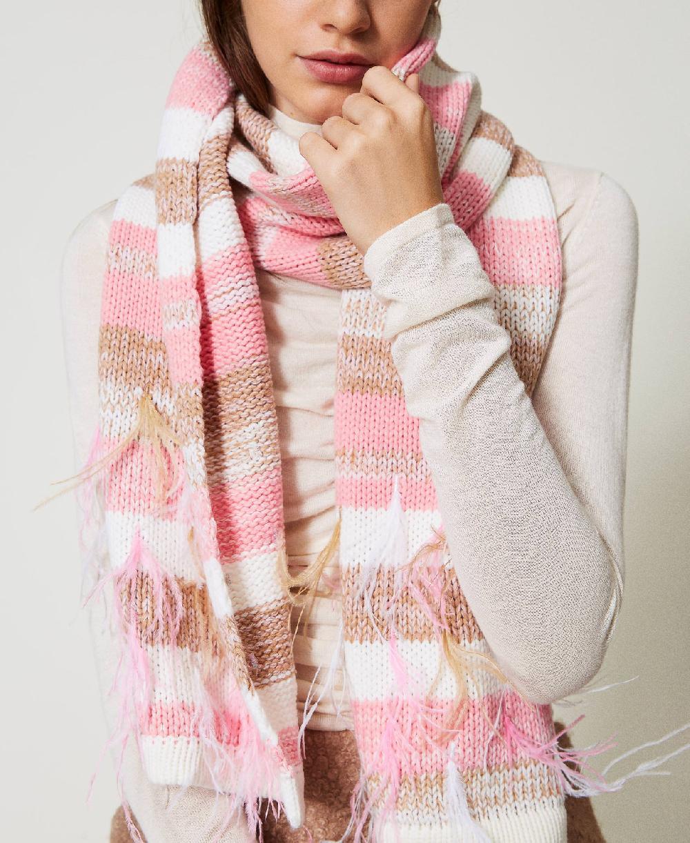 Scee by twin set Sciarpa jacquard con piume