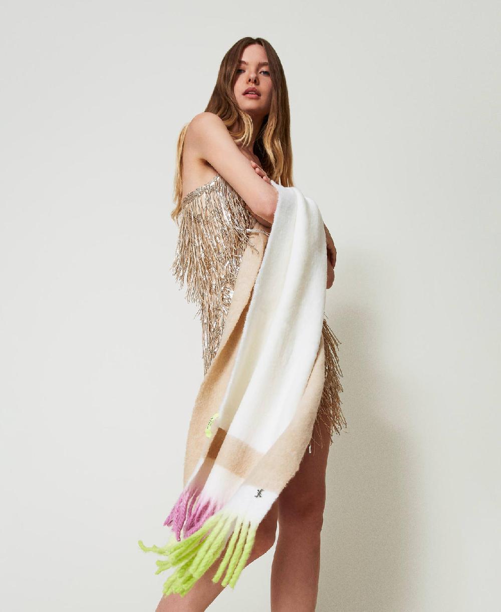 Scee by twin set Sciarpa MYFO con frange sfumate