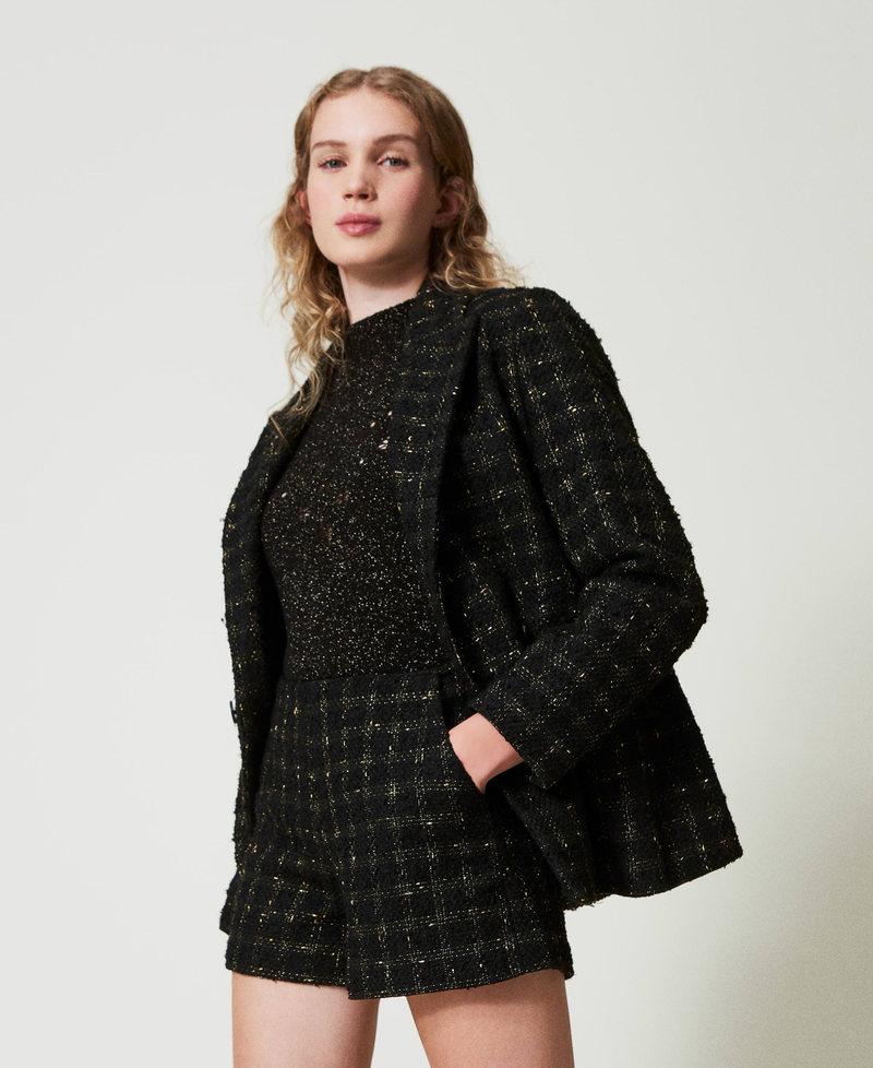 Scee By Twin Set Shorts Bouclé A Disegno Check