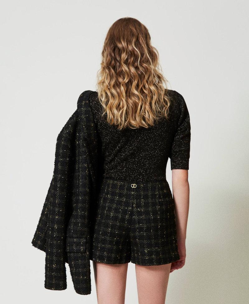 Scee By Twin Set Shorts Bouclé A Disegno Check