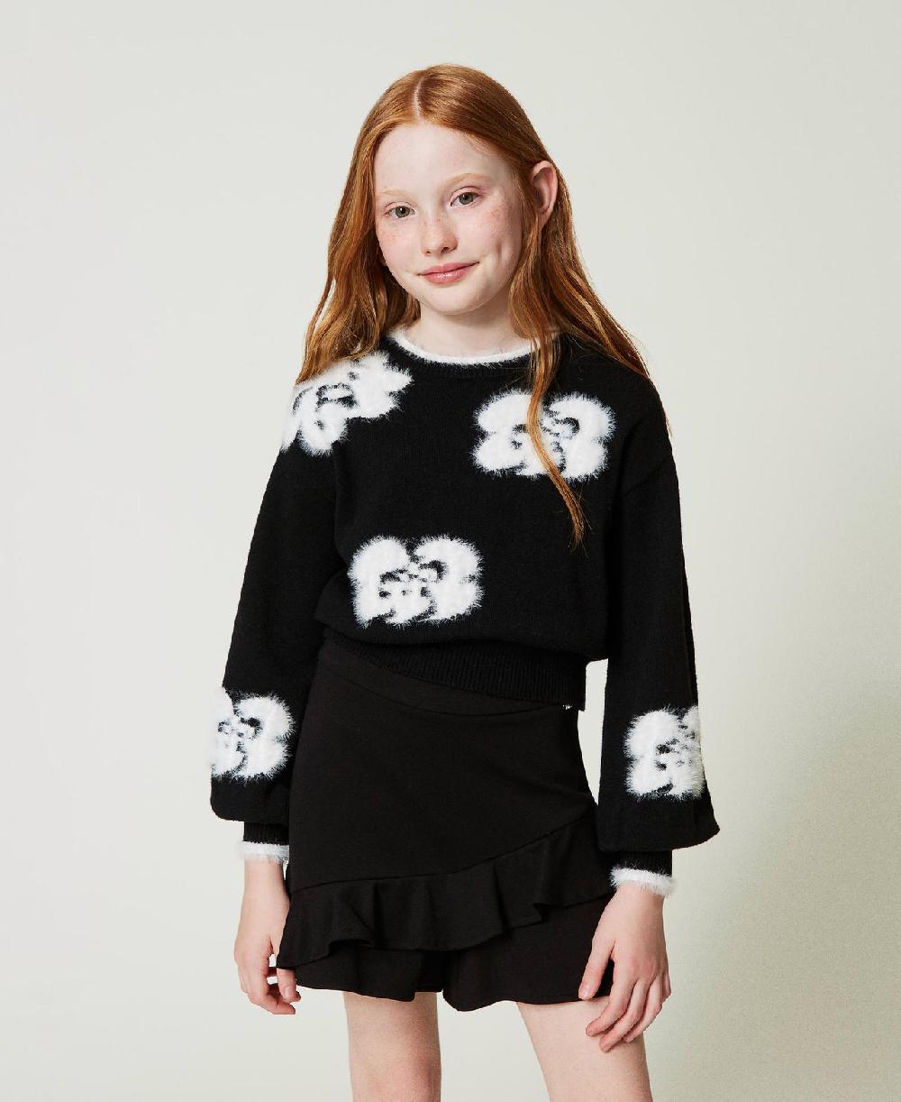 Scee By Twin Set Shorts Con Volant E Logo