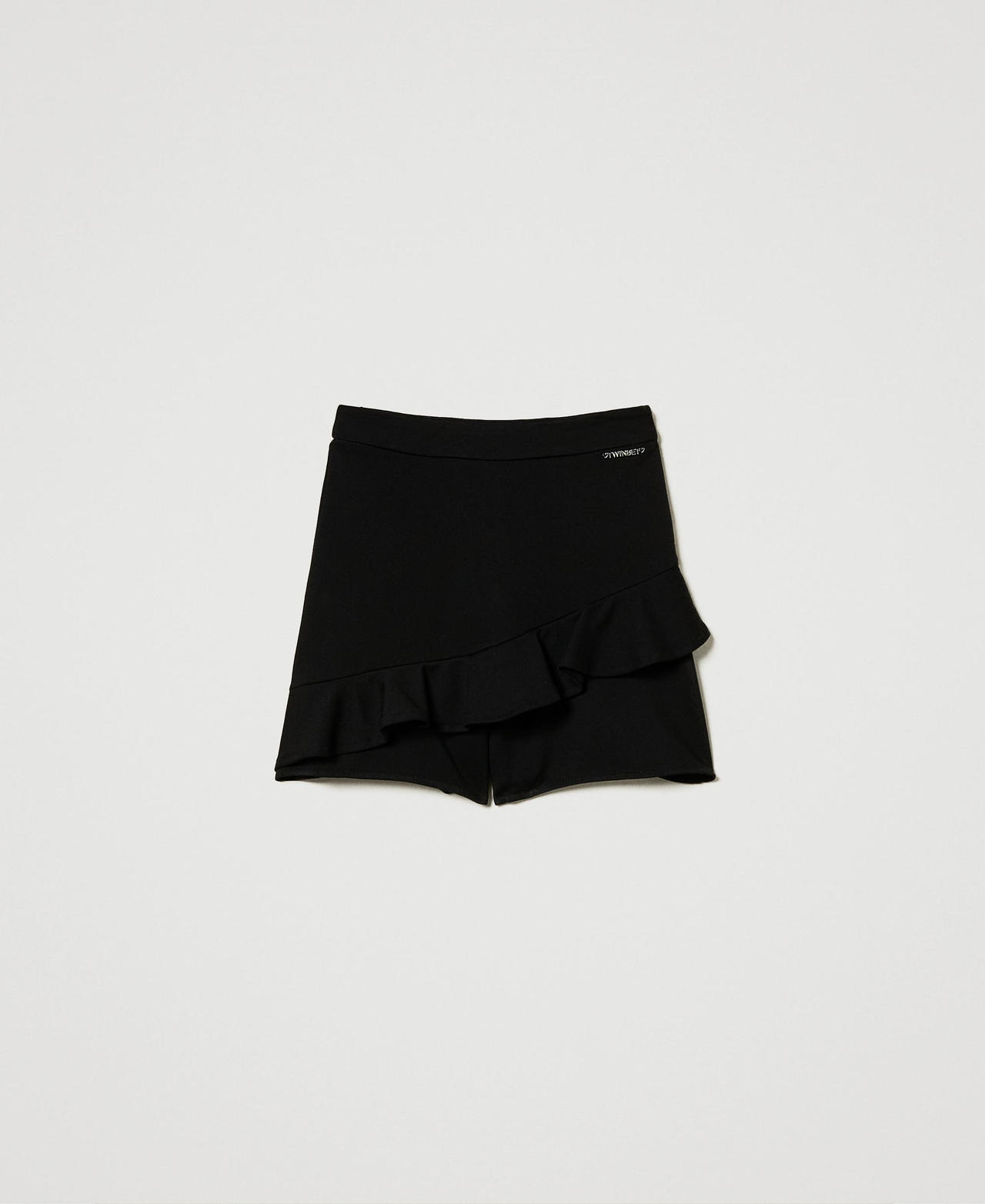 Scee by twin set Shorts con volant e logo