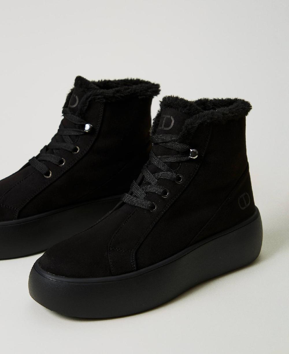 Scee By Twin Set Sneakers Alta Con Faux Fur