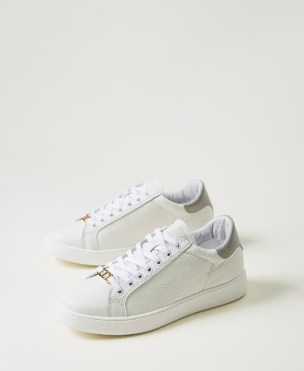 Scee By Twin Set Sneakers In Pelle Con Oval T
