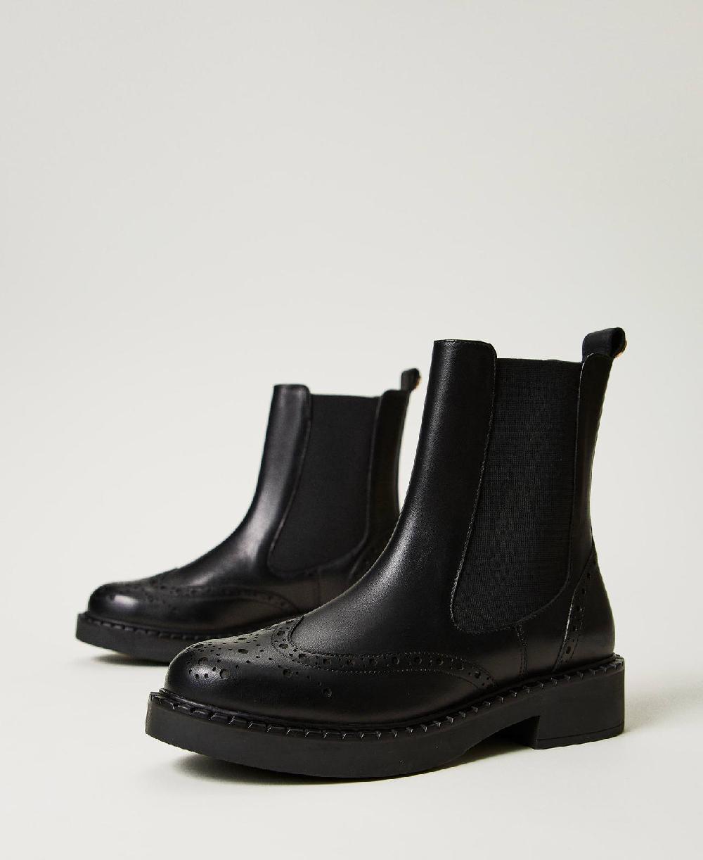 Scee By Twin Set Stivaletti Chelsea In Pelle