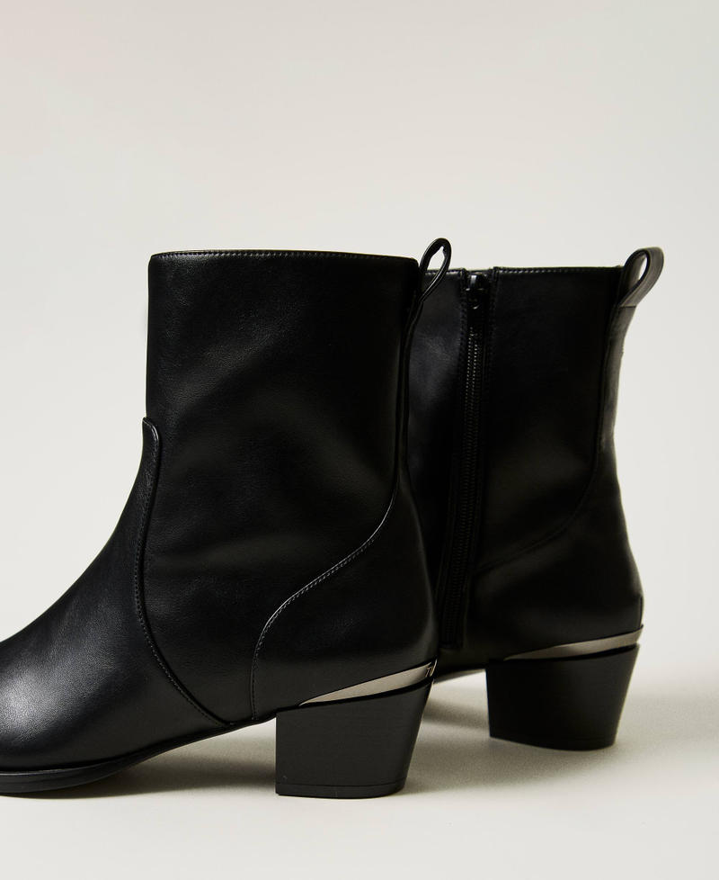 Scee By Twin Set Stivaletti Con Inserto Laminato