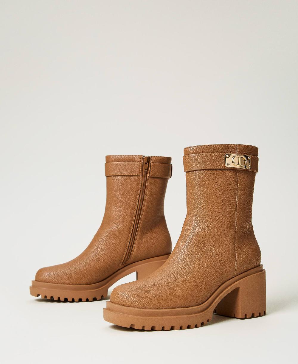 Scee By Twin Set Stivaletti Con Placchetta Logo