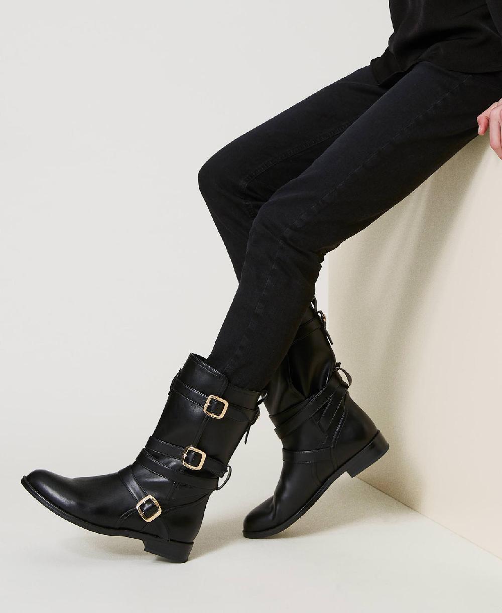 Scee by twin set Stivali biker con cinturini