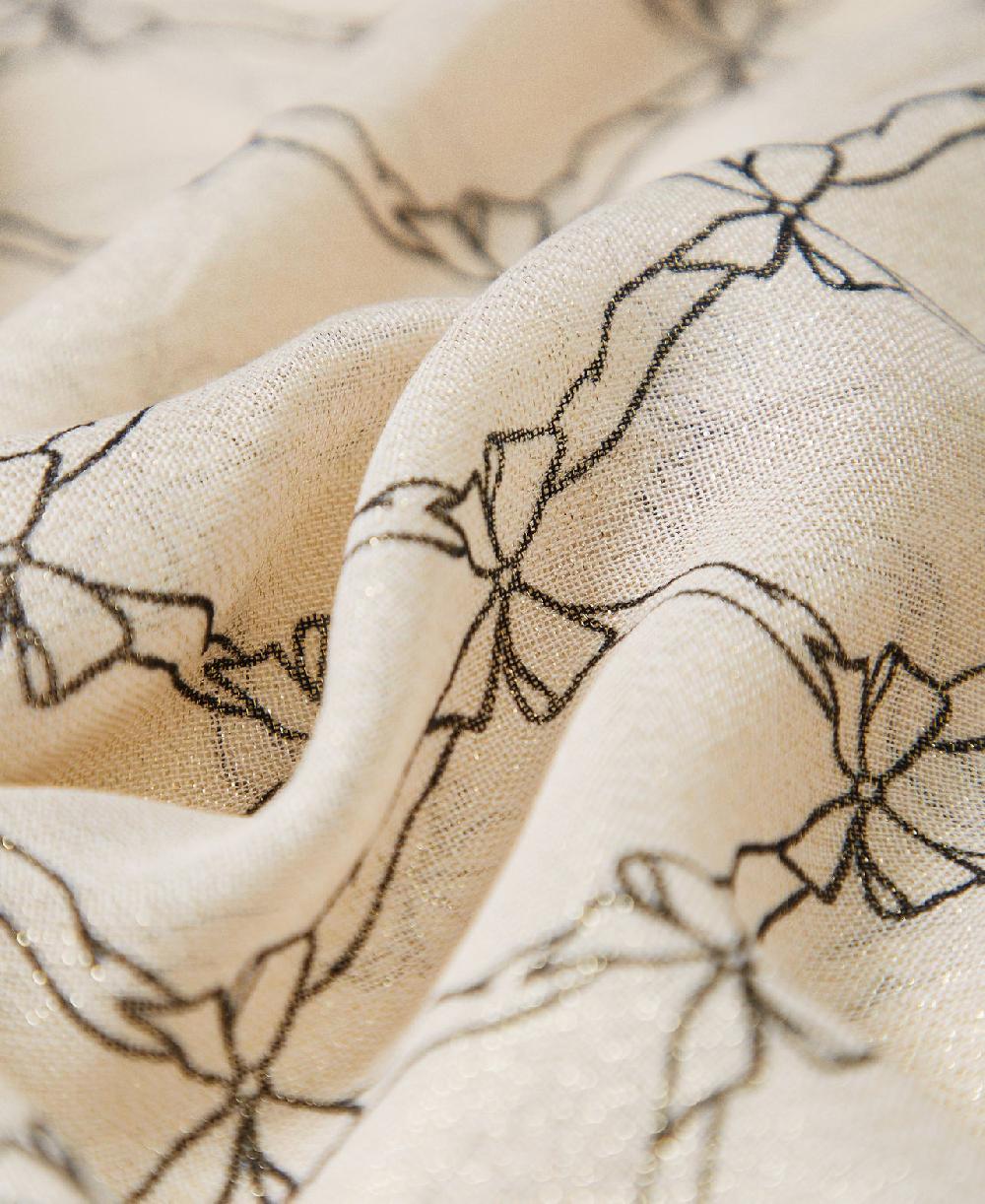 Scee By Twin Set Stola Con Stampa Fiocchi E Logo