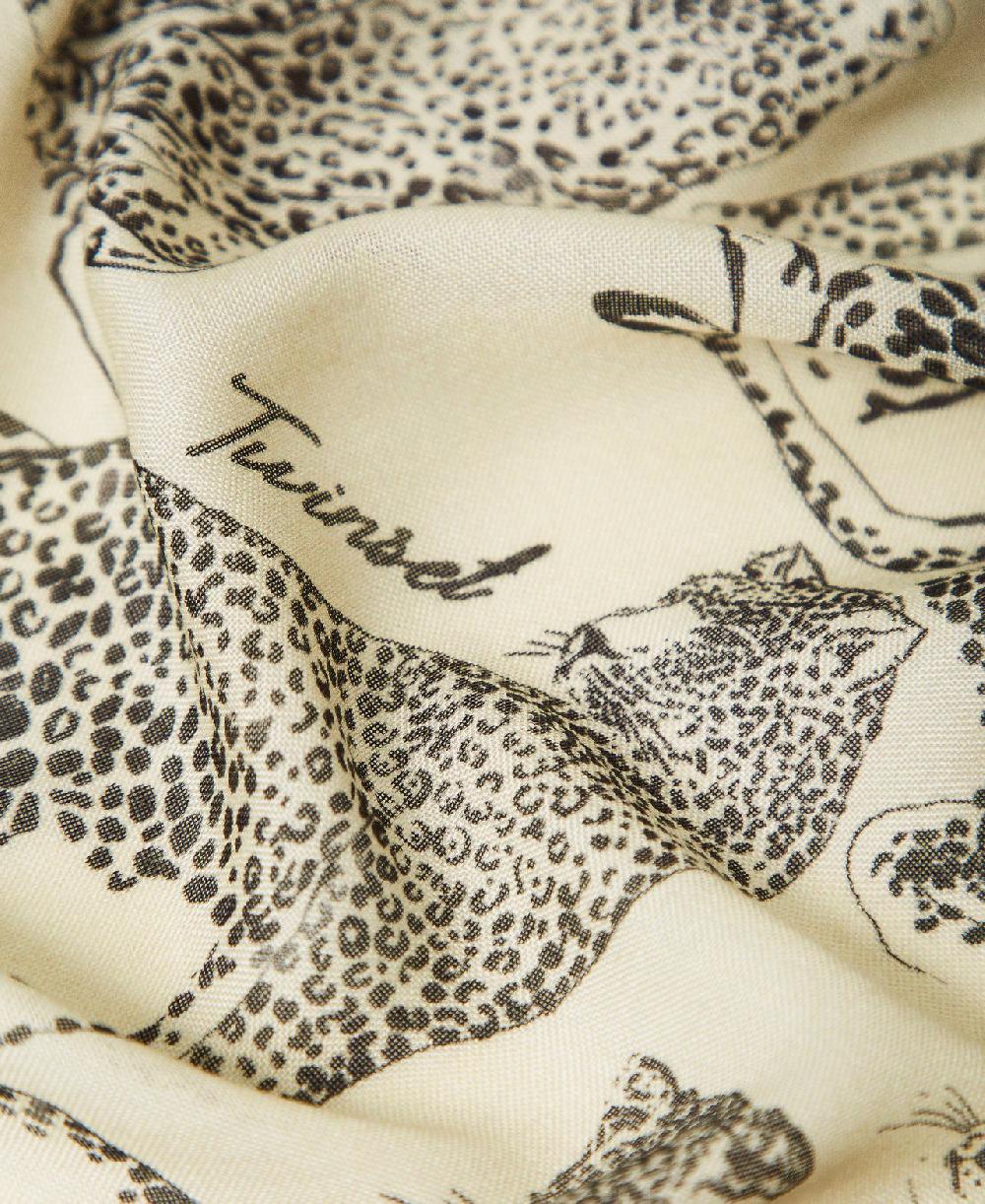 Scee By Twin Set Stola Con Stampa Giaguari
