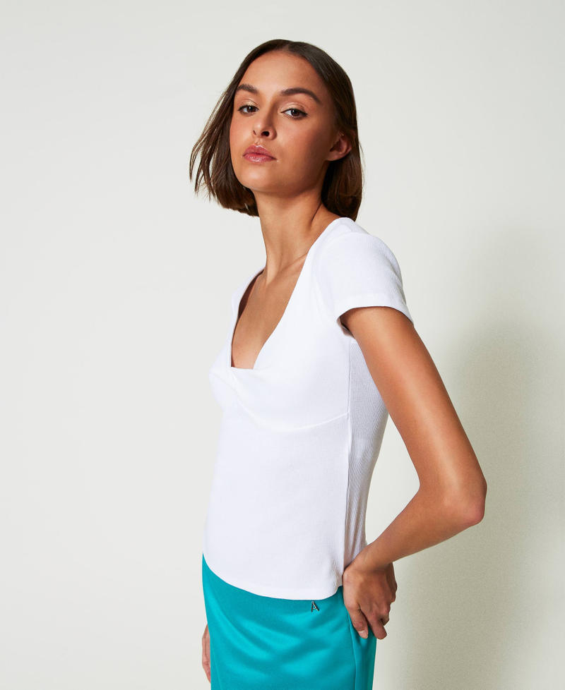 Scee By Twin Set T-shirt A Costine Con Nodo