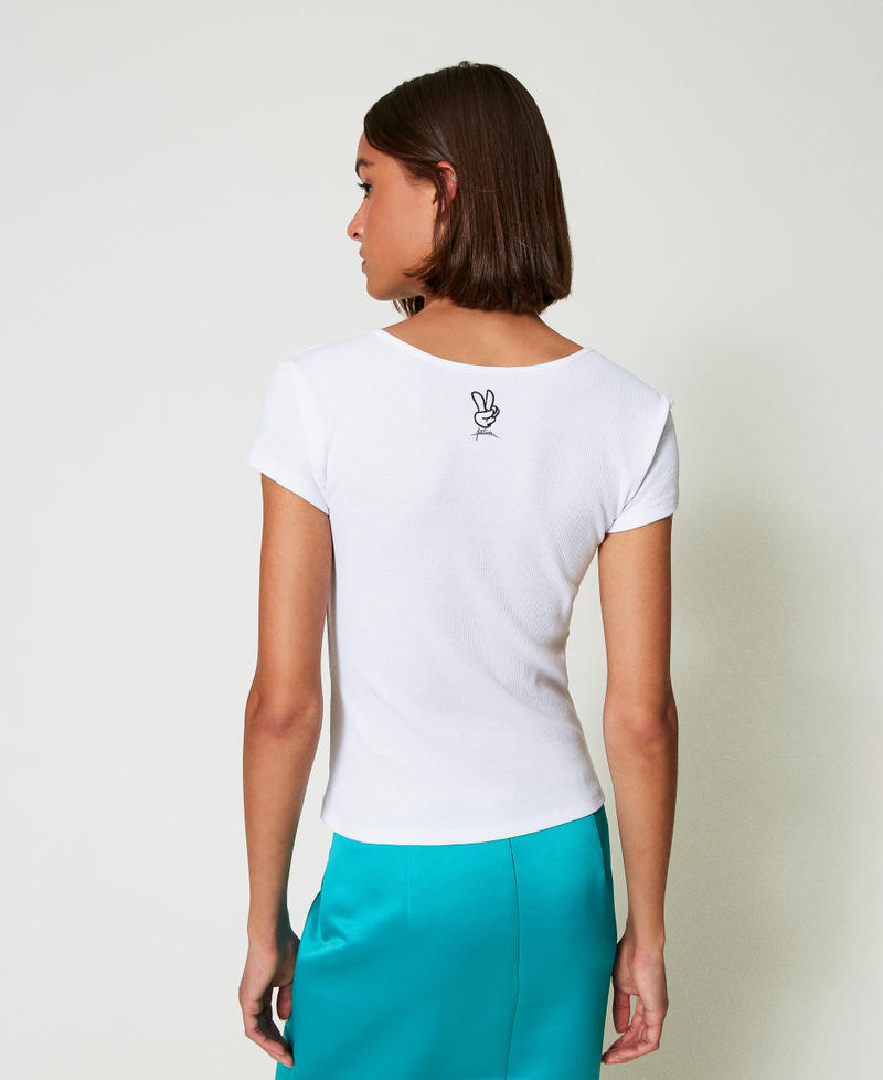 Scee By Twin Set T-shirt A Costine Con Nodo