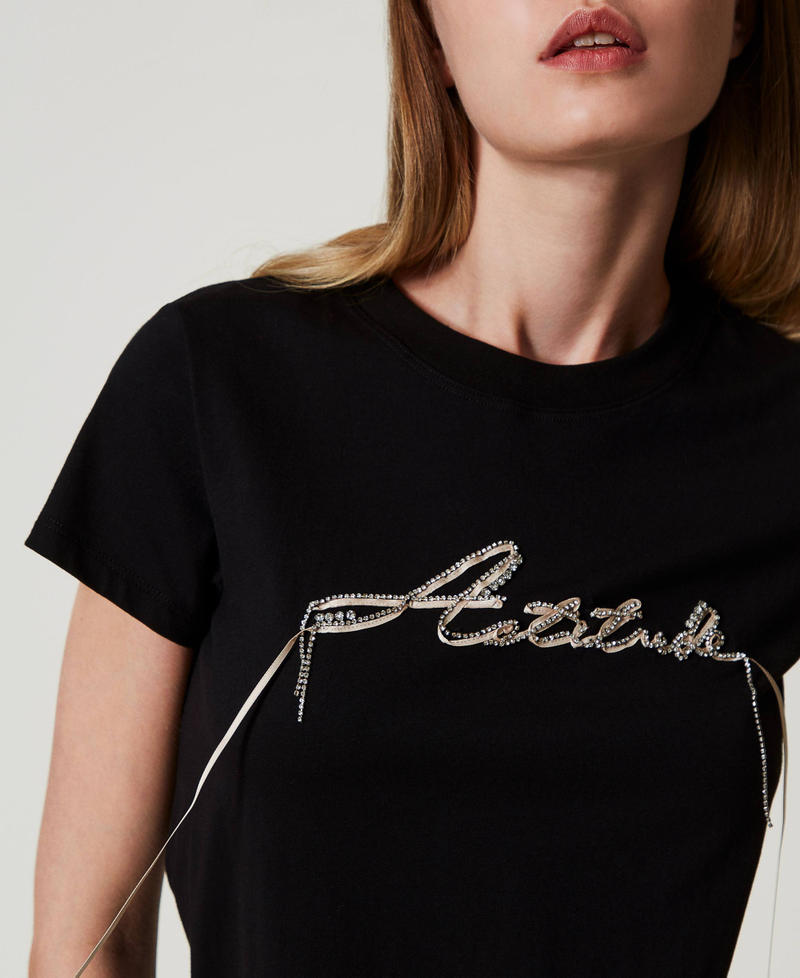 Scee By Twin Set T-shirt Con Logo E Strass