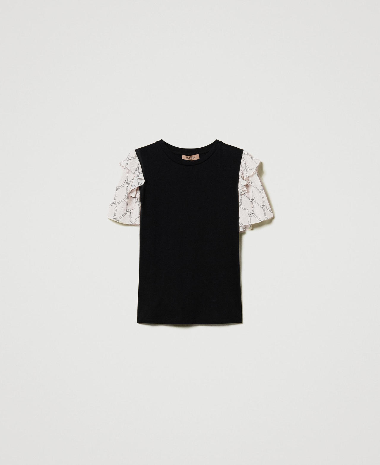 Scee by twin set T-shirt con maniche in creponne