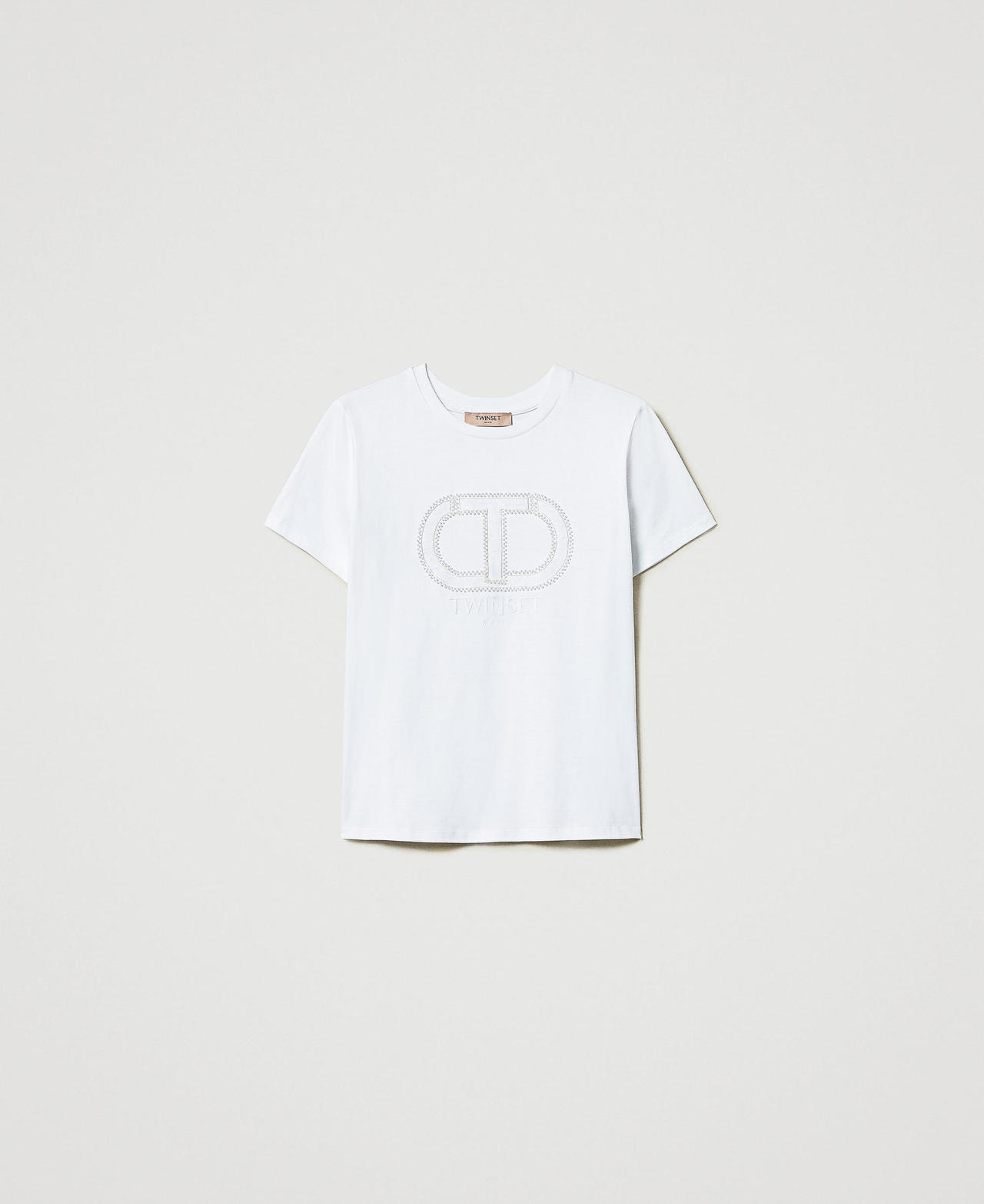 Scee by twin set T-shirt con ricamo logo Oval T