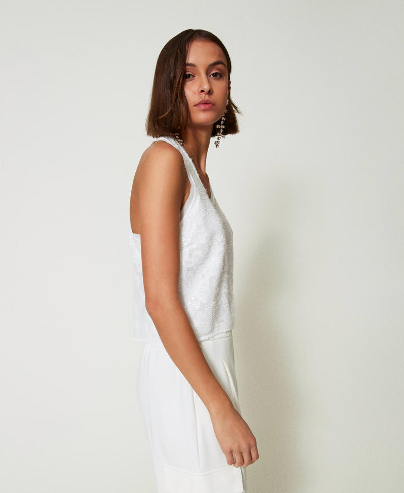 Scee By Twin Set Top A Canotta In Full Paillettes