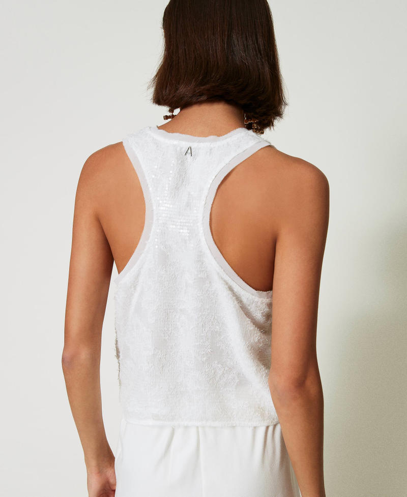 Scee By Twin Set Top A Canotta In Full Paillettes