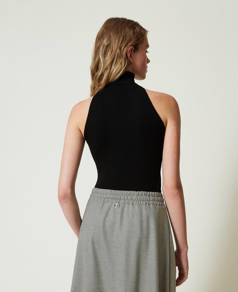 Scee By Twin Set Top Halter Fitted In Maglia