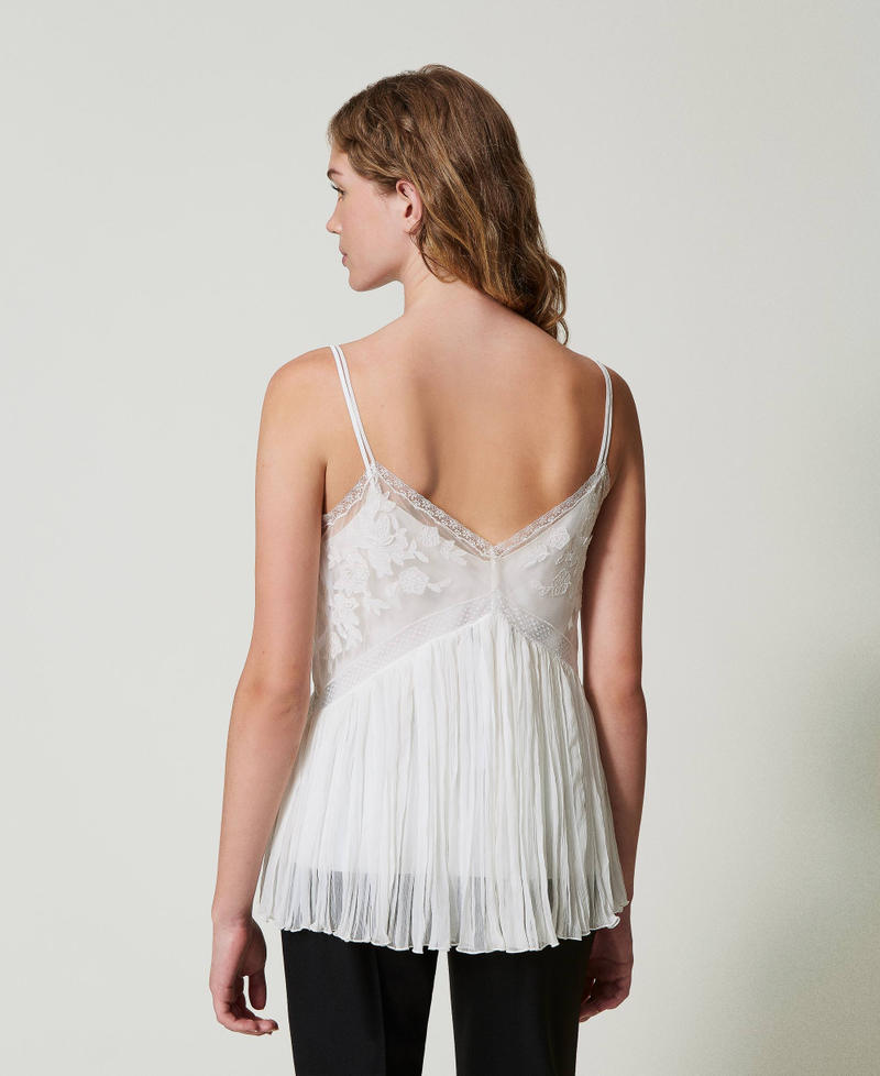 Scee By Twin Set Top In Creponne E Tulle