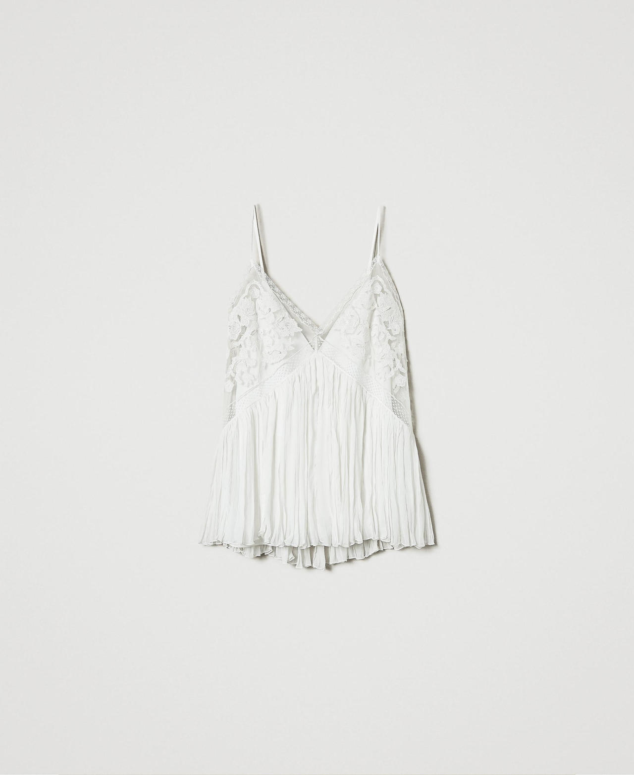 Scee by twin set Top in creponne e tulle