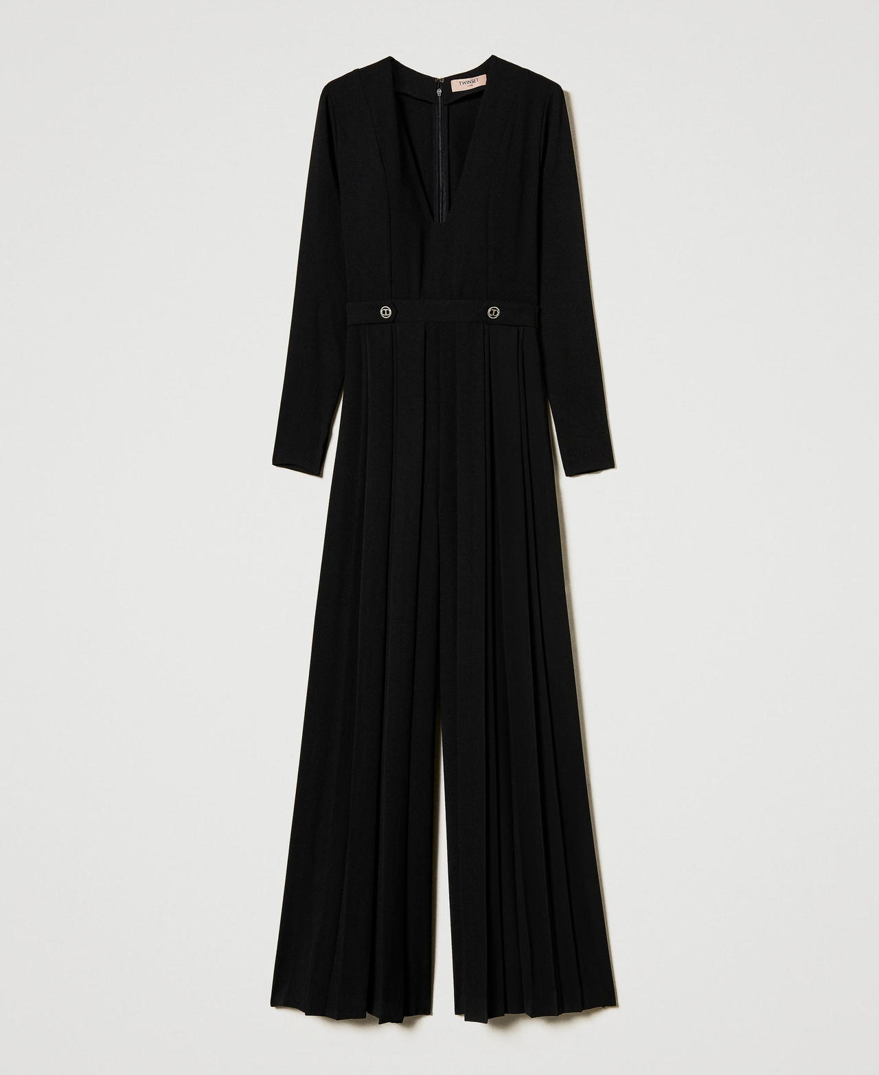 Scee by twin set Tuta in crêpe plissé con bottoni