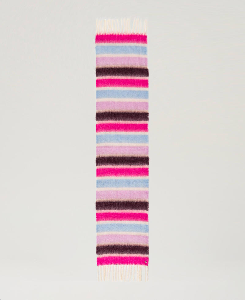 Scee By Twin Set Sciarpa A Righe Multicolor Con Frange