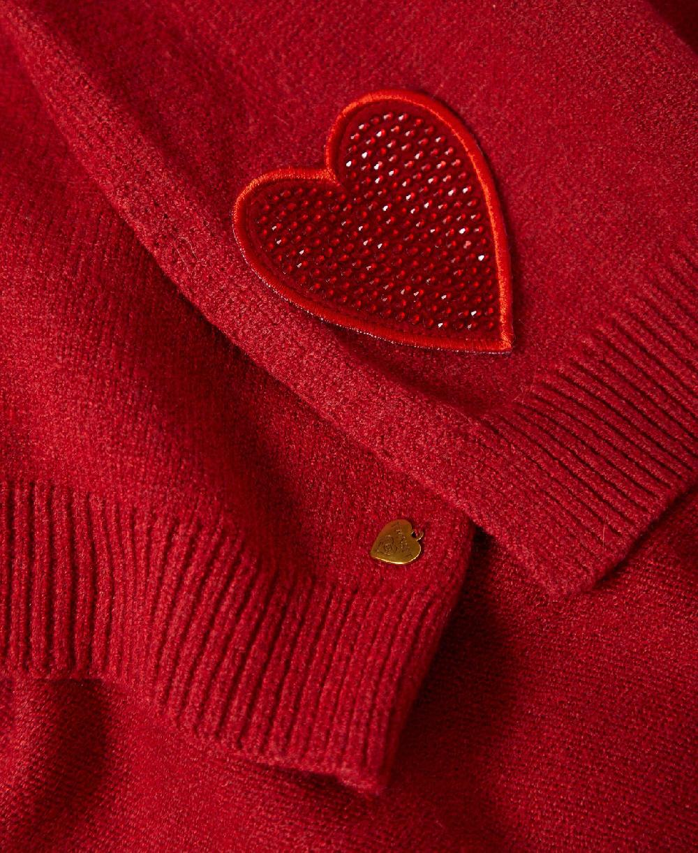 Scee By Twin Set Sciarpa In Maglia Con Patch A Cuore