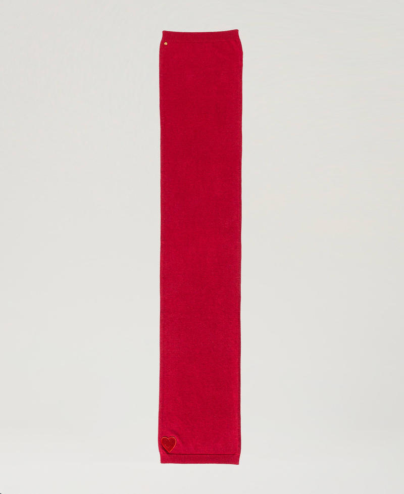 Scee By Twin Set Sciarpa In Maglia Con Patch A Cuore