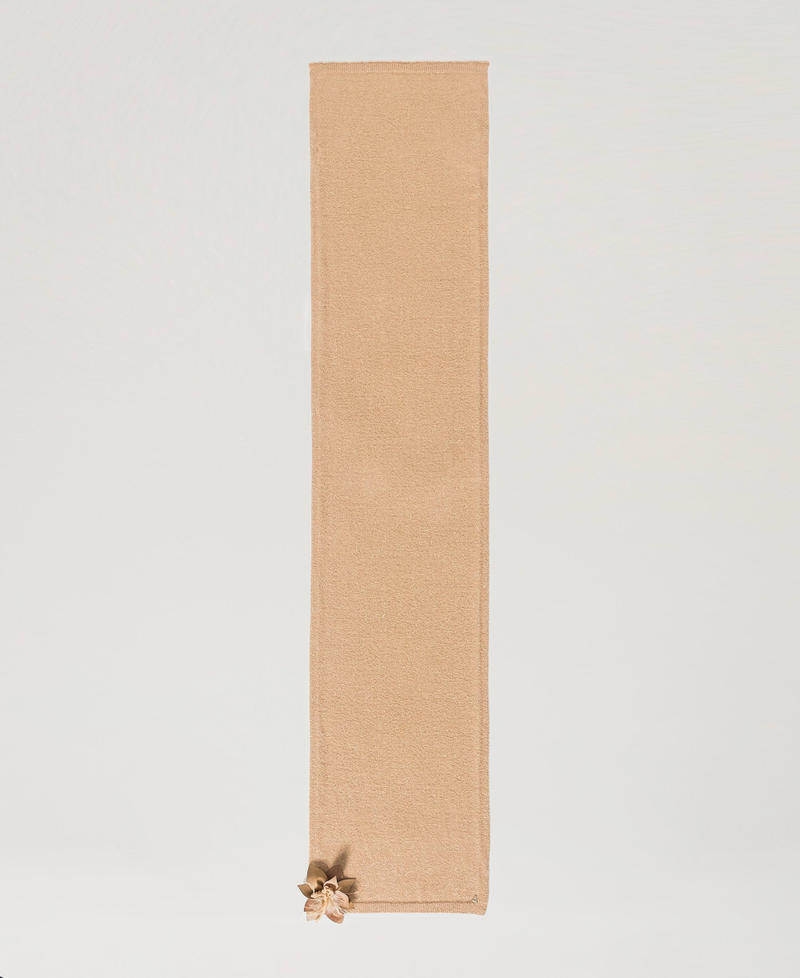 Scee By Twin Set Sciarpa In Maglia Con Spilla A Fiore