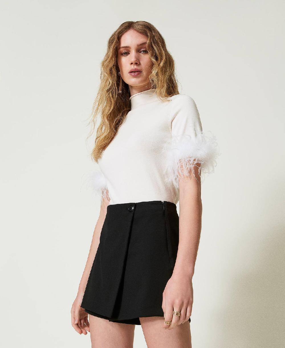 Scee By Twin Set Shorts A Portafoglio In Misto Lana