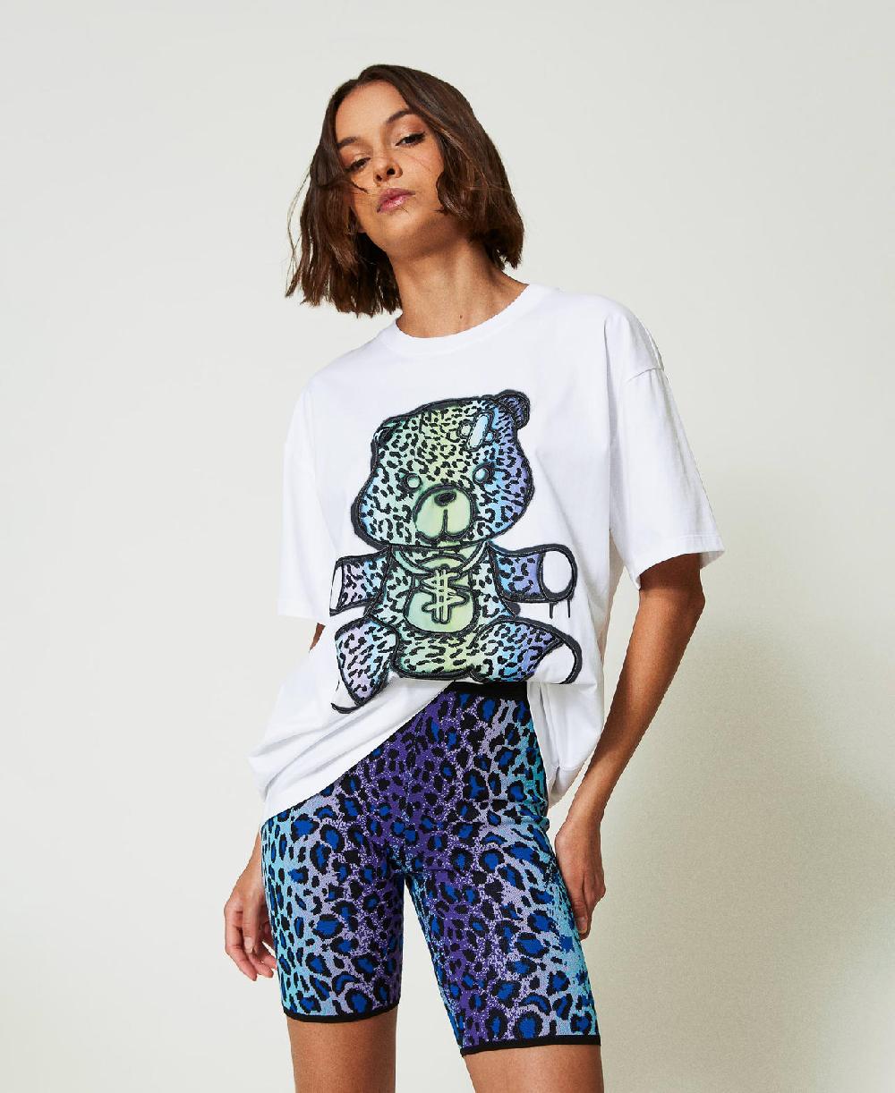 Scee By Twin Set Shorts Biker MYFO In Maglia Jacquard