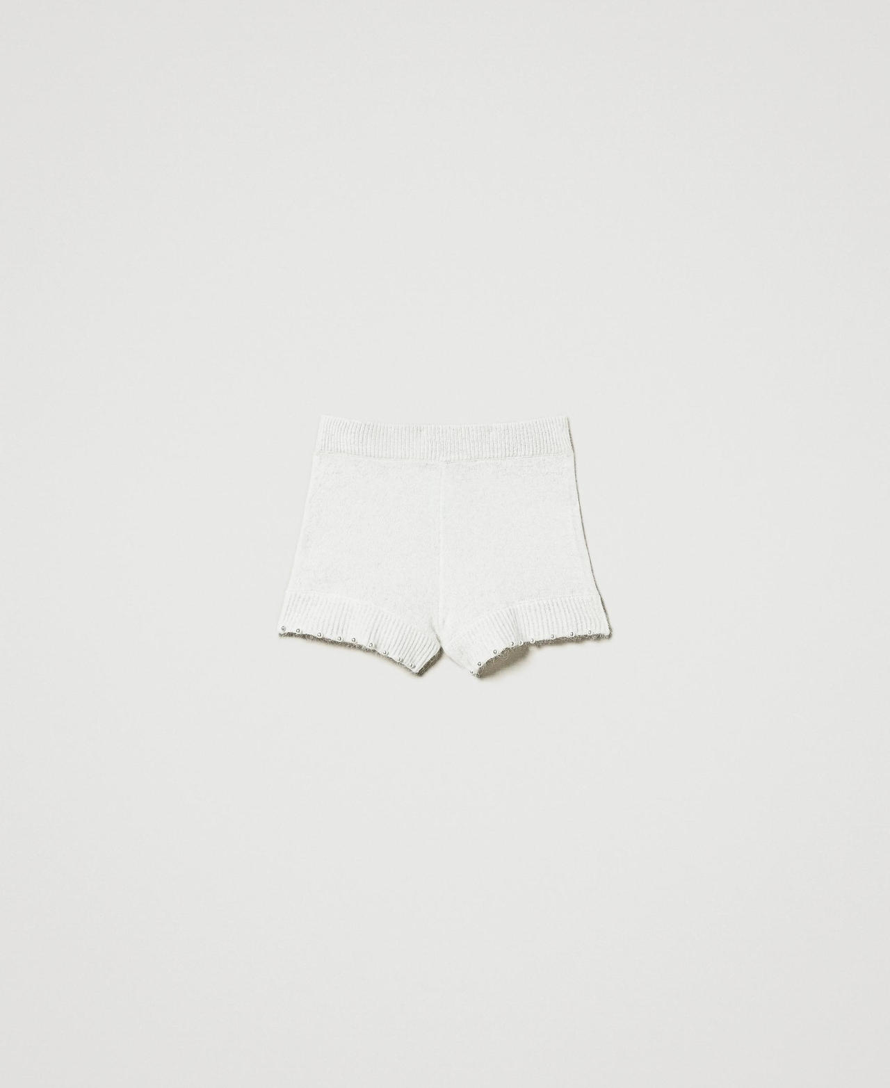 Scee by twin set Shorts in maglia misto angora con perle