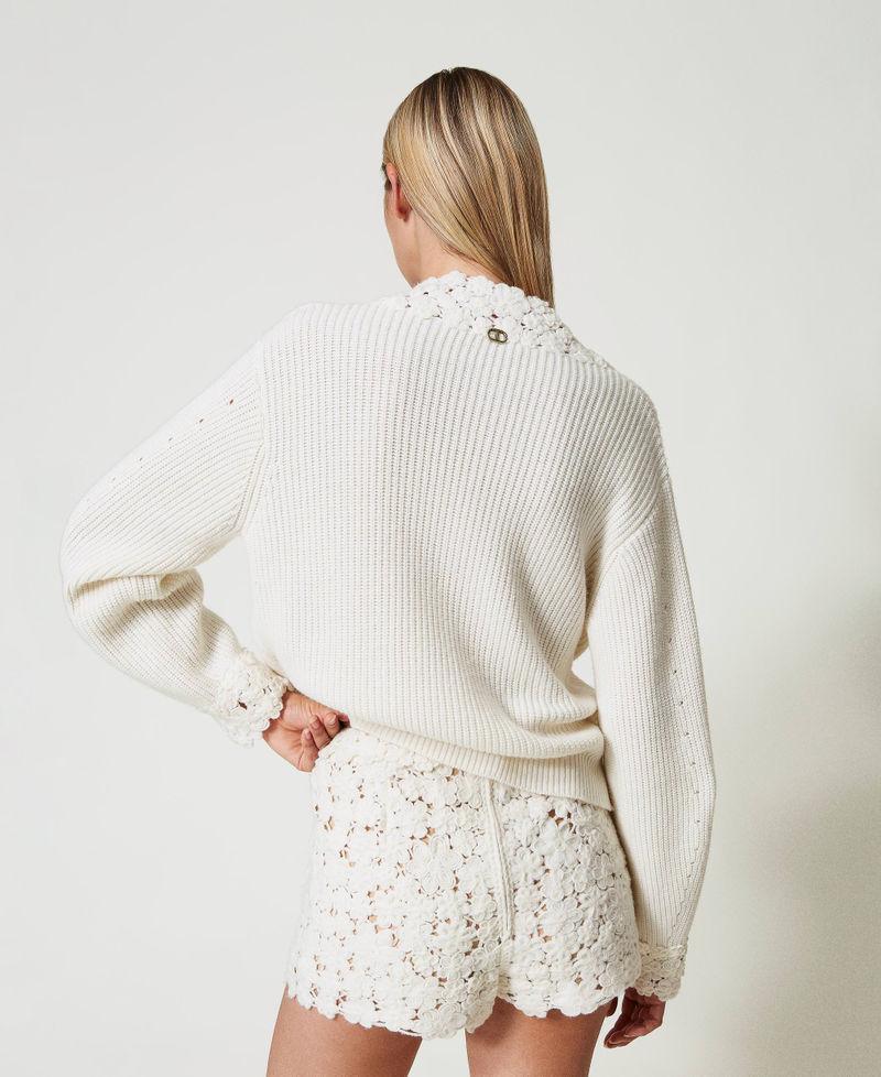 Scee By Twin Set Shorts In Maglia Misto Lana Con Ricamo