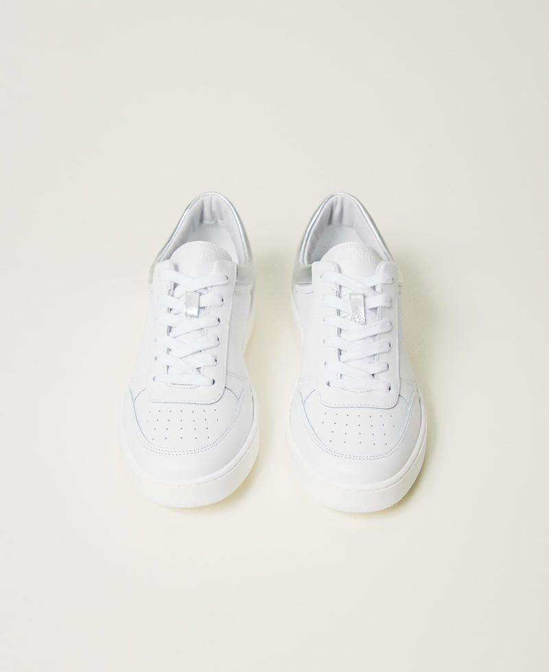 Scee By Twin Set Sneakers In Pelle Con Inserti Laminati