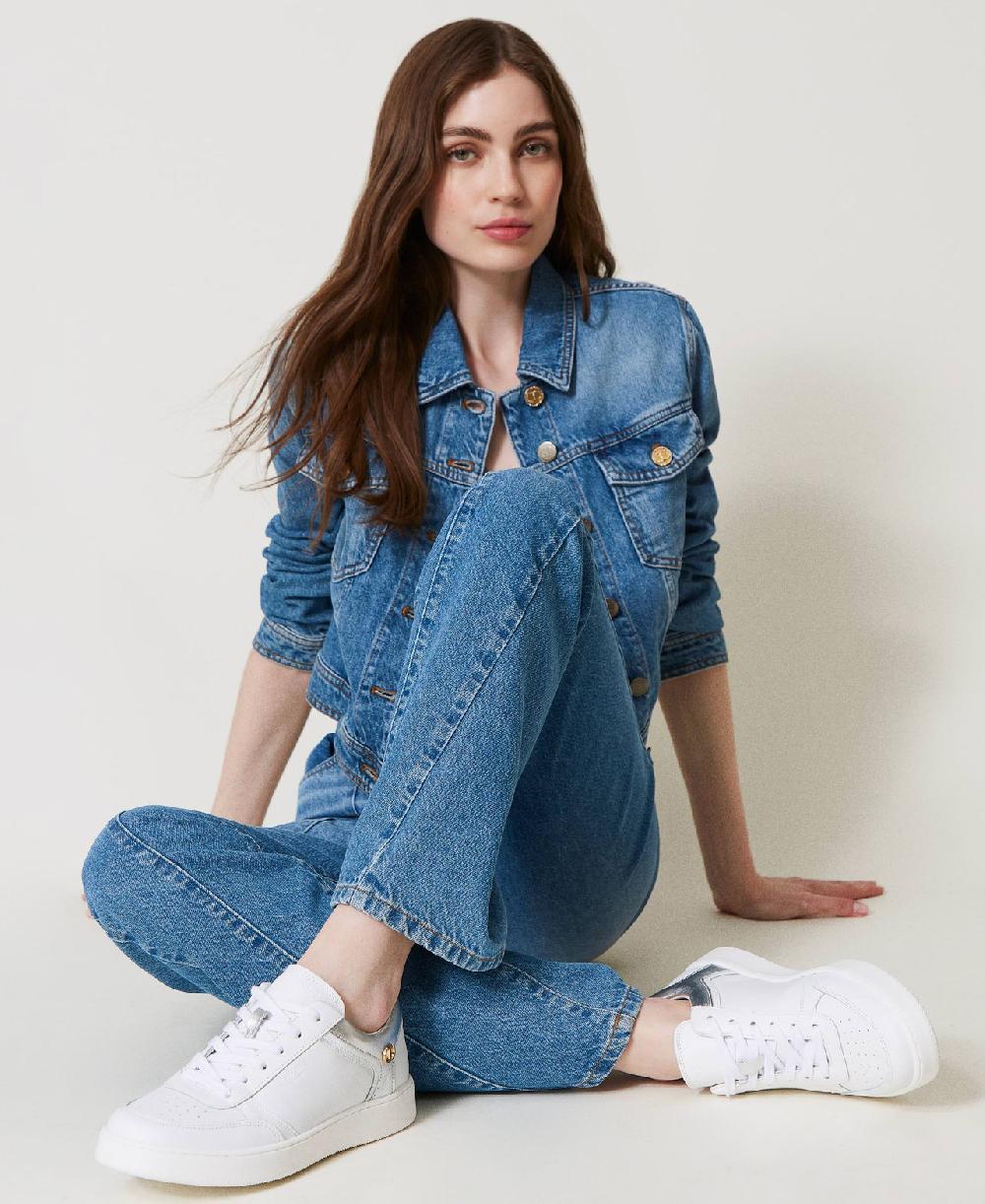 Scee by twin set Sneakers in pelle con inserti laminati