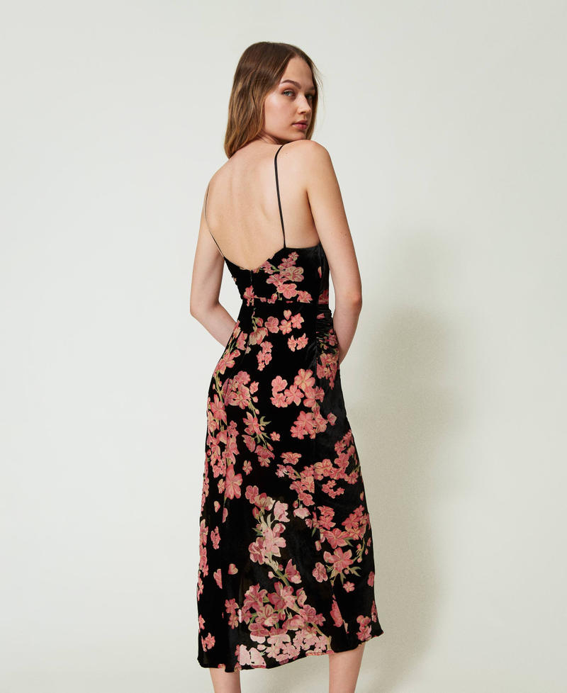 Scee By Twin Set Sottoveste In Velluto Dévoré A Fiori