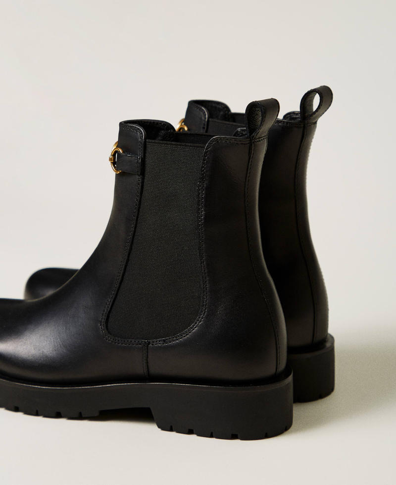 Scee By Twin Set Stivali Chelsea In Pelle Con Oval T