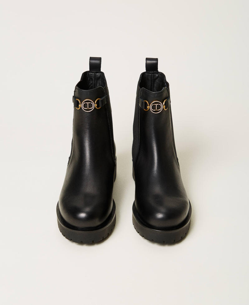 Scee By Twin Set Stivali Chelsea In Pelle Con Oval T