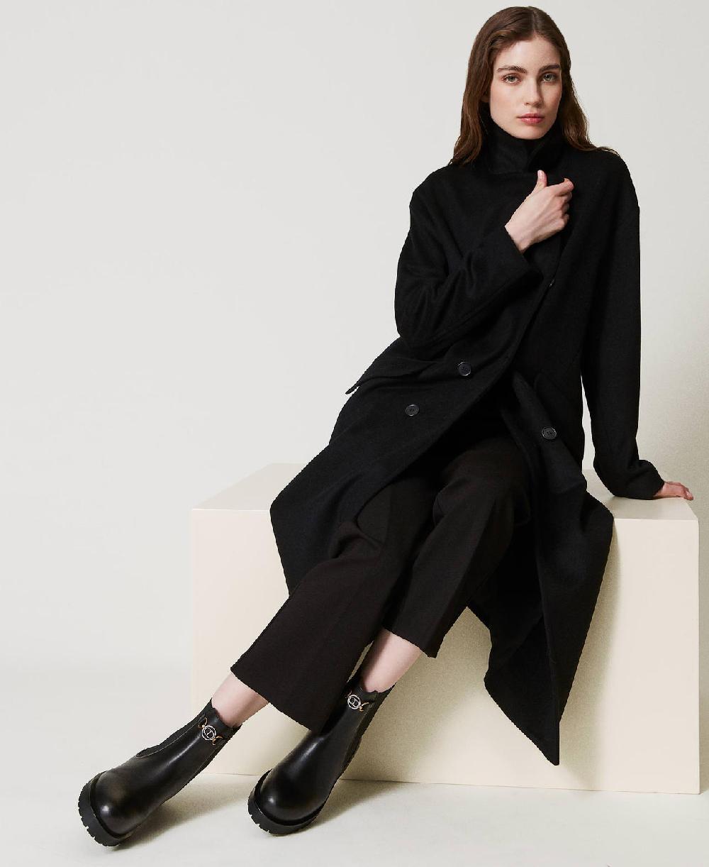 Scee by twin set Stivali chelsea in pelle con Oval T