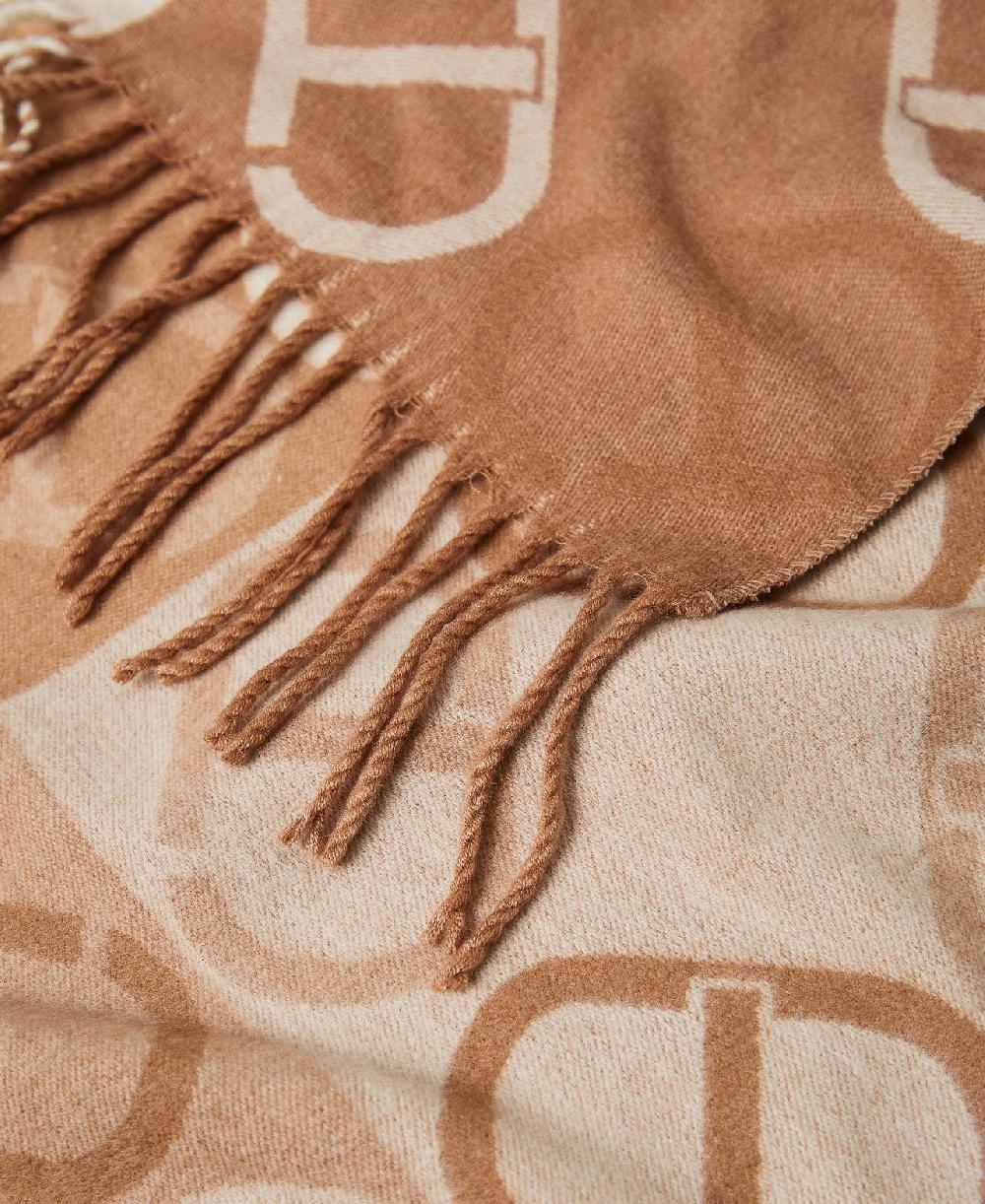 Scee By Twin Set Stola In Panno Jacquard Con Oval T