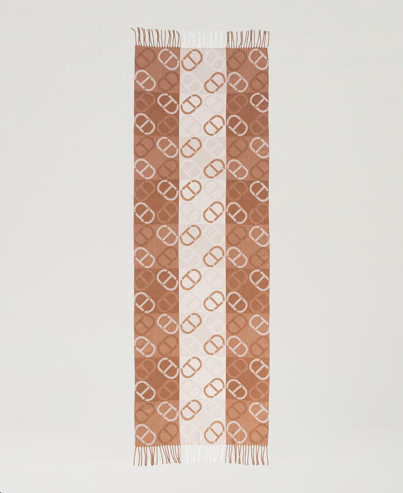 Scee By Twin Set Stola In Panno Jacquard Con Oval T