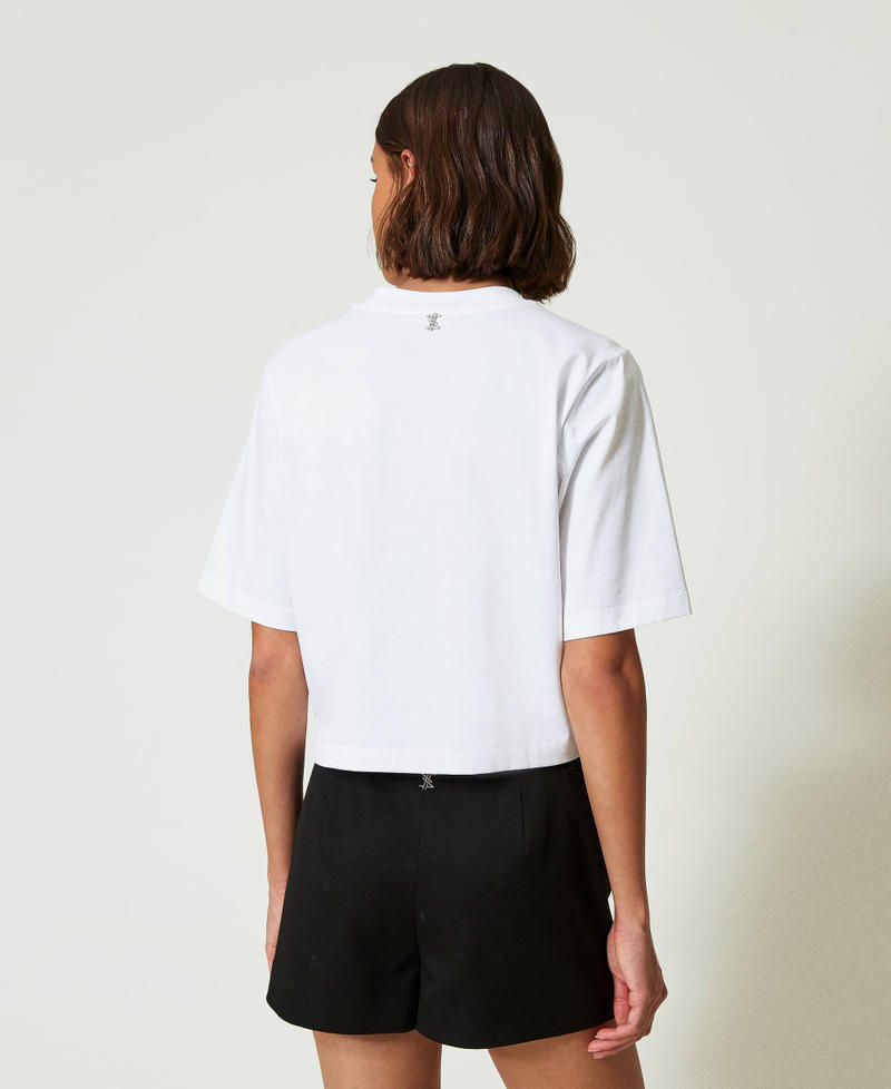 Scee By Twin Set T-shirt Boxy MYFO Con Stampa E Paillettes