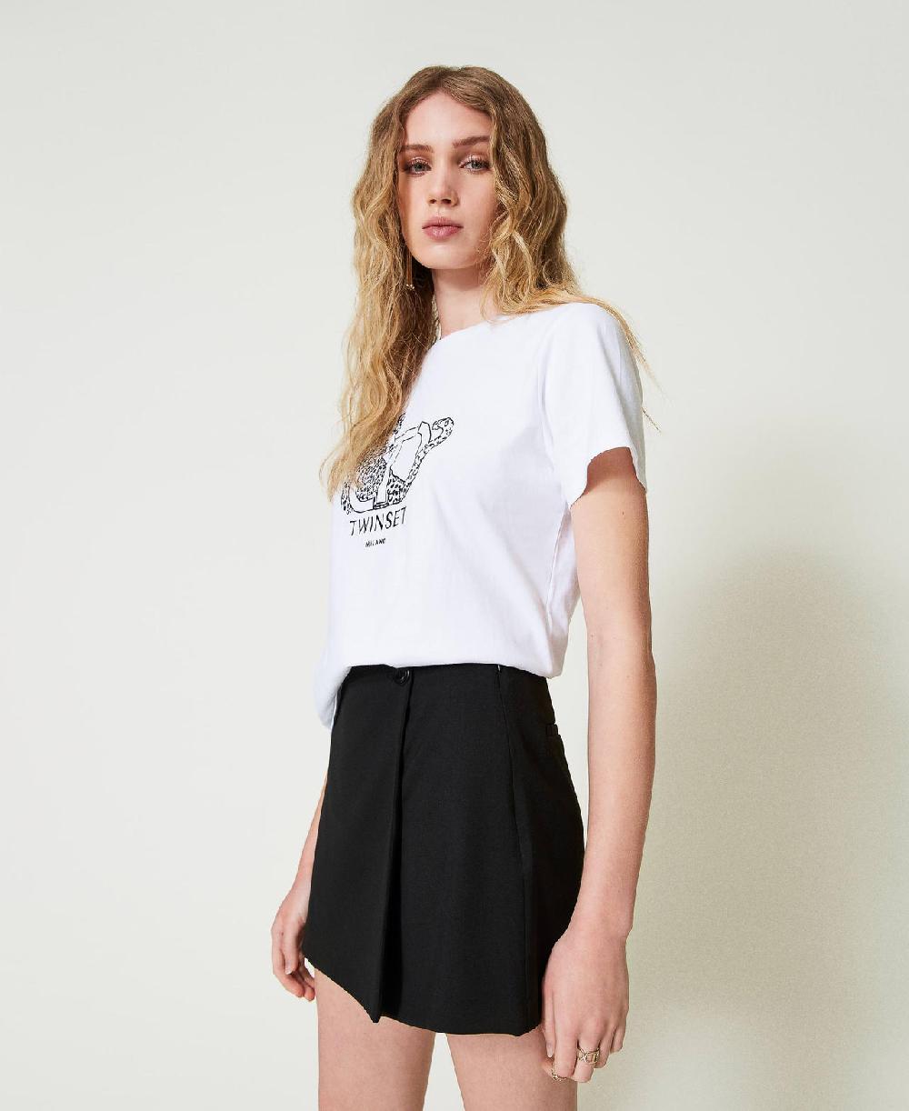 Scee By Twin Set T-shirt Con Ricamo Logo E Giaguaro