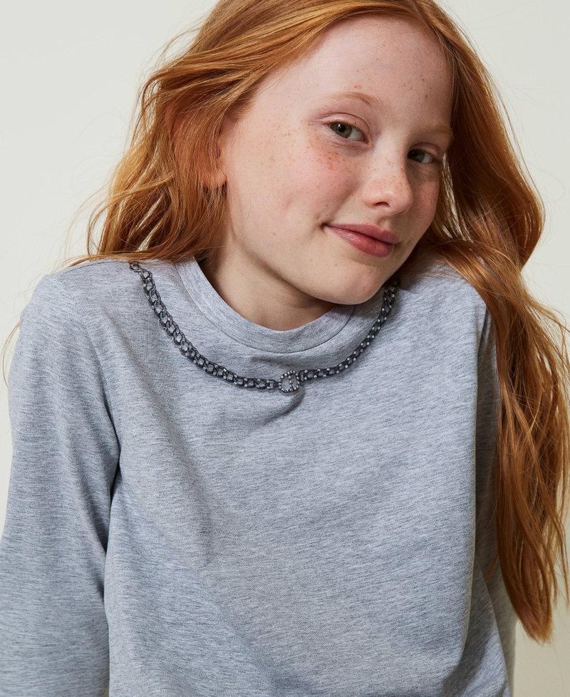 Scee By Twin Set T-shirt Con Stampa Collana E Strass