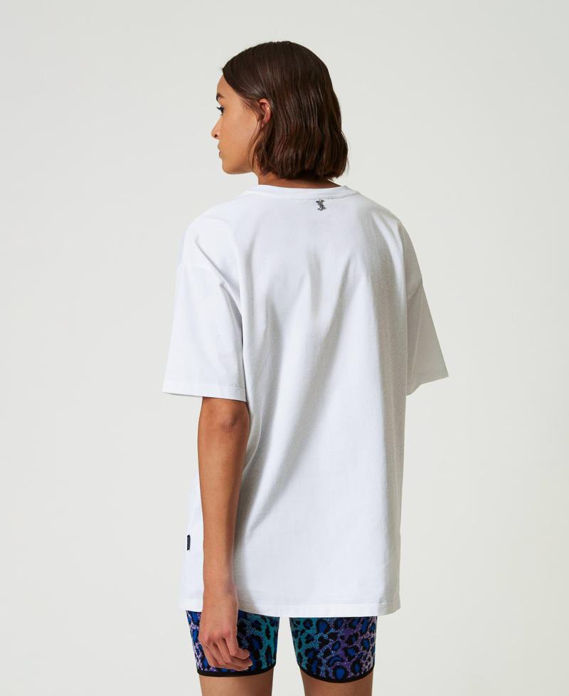 Scee By Twin Set T-shirt Over MYFO Con Stampa E Ricamo