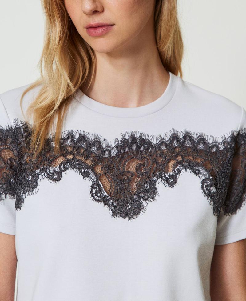 Scee By Twin Set T-shirt Regular Con Pizzo Intarsiato