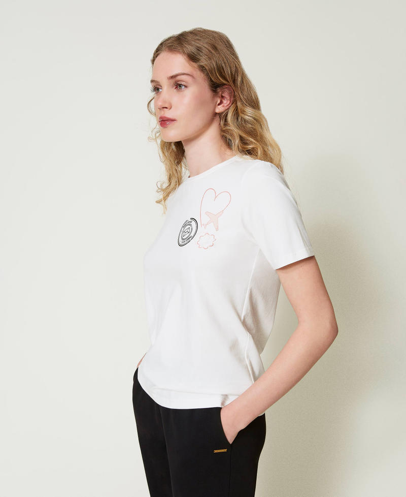 Scee By Twin Set T-shirt Regular Con Stampa Glitter