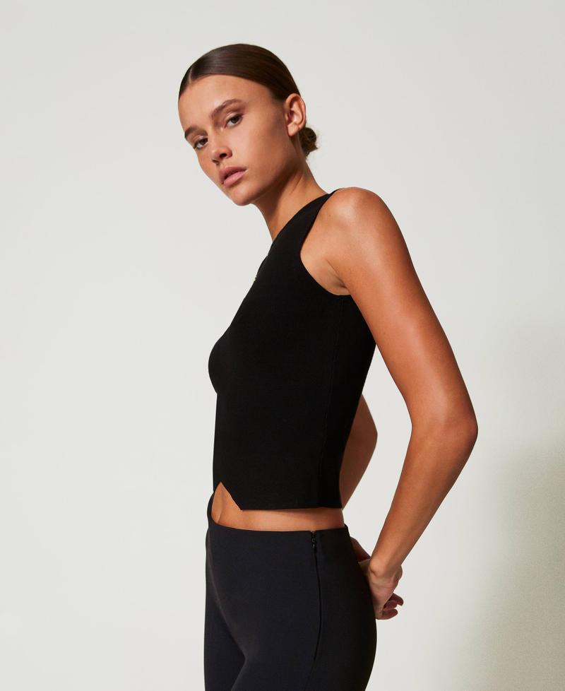 Scee By Twin Set Top Doppio Uso In Maglia Con Oval T