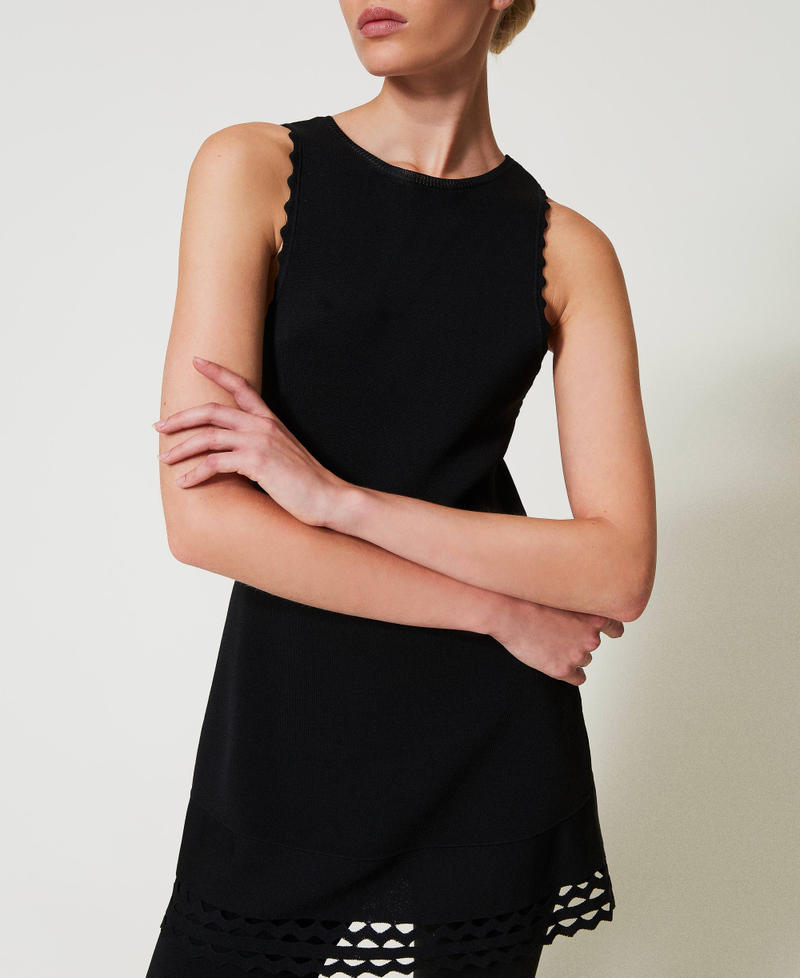 Scee By Twin Set Top Doppio Uso In Maglia Con Trafori